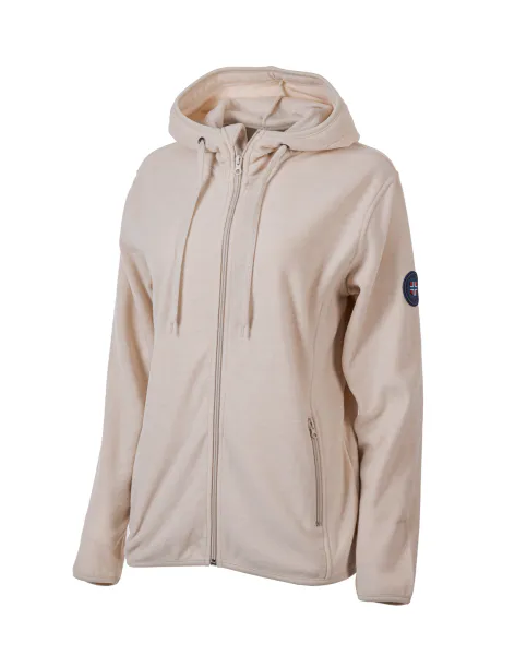Hovedbilde Move On Geilo Fleecejakke Offwhite Med Hette Dame