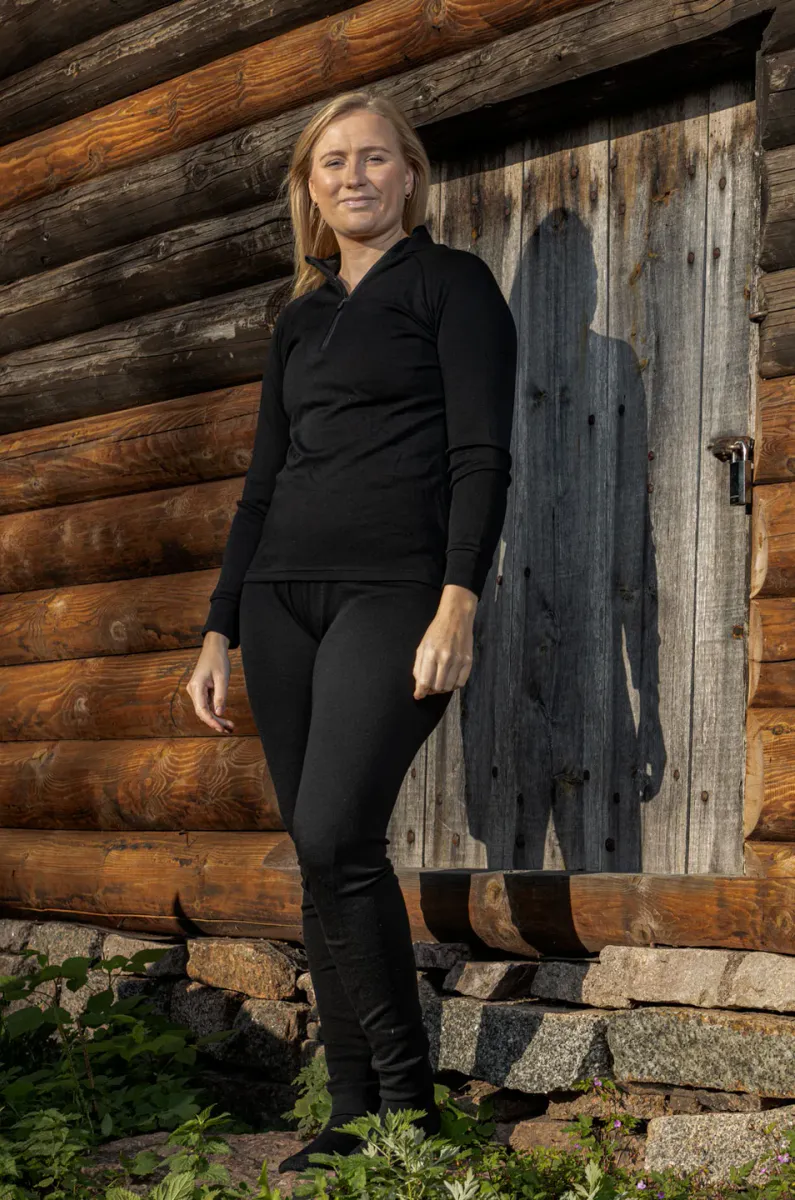 Move On Ullvarp Genser Høy Hals Sort Dame