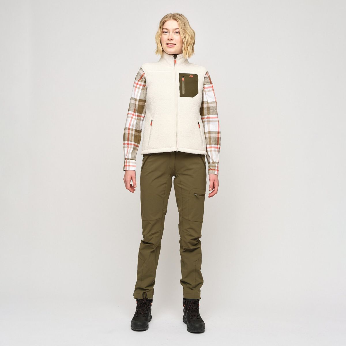 Skogstad Staurinibba pile fleece vest white sand dame