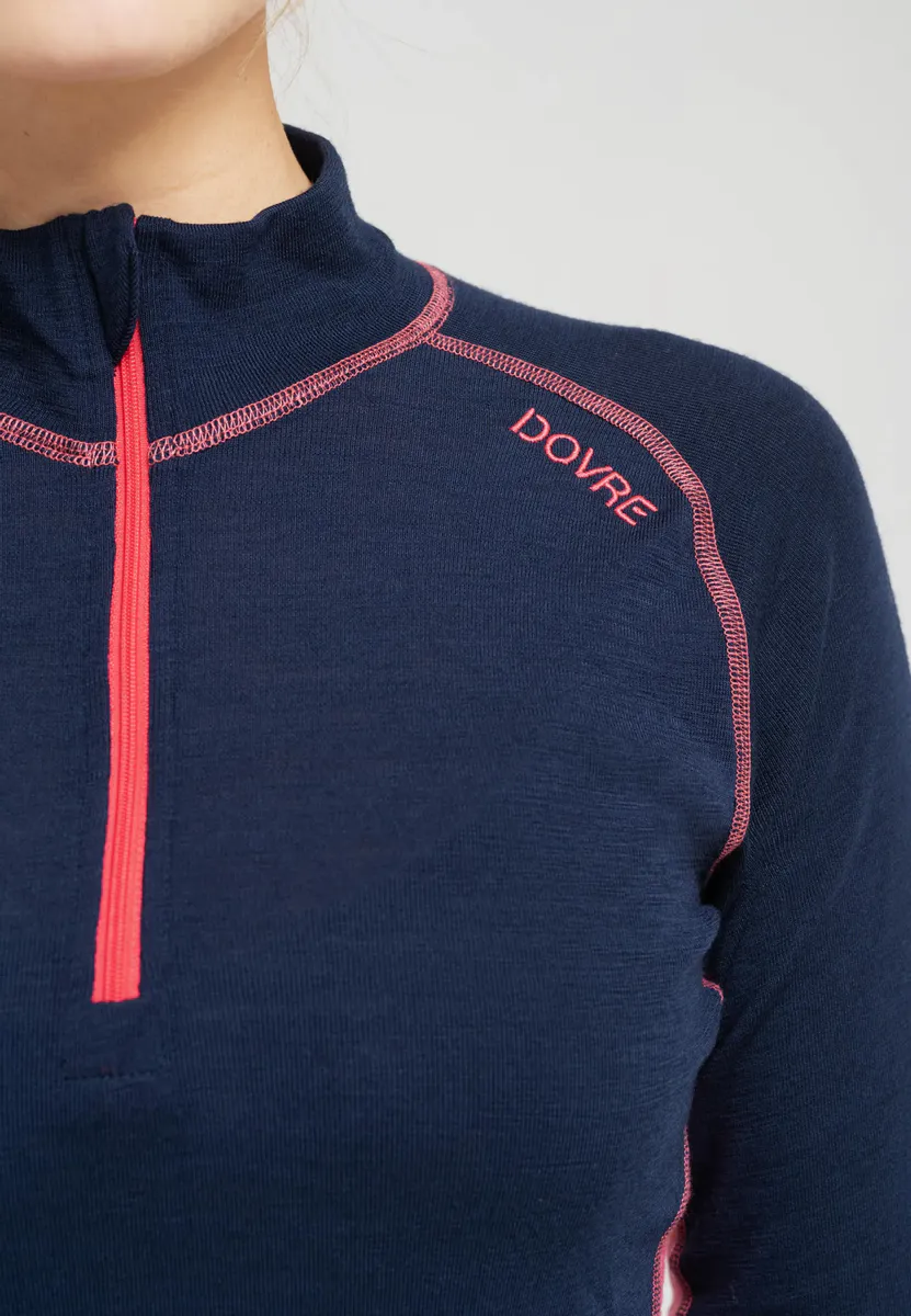 Dovre Pullover, 100% ull, Navy Dame